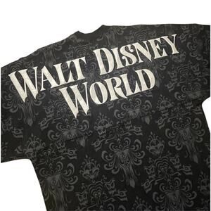 Walt Disney World Haunted Mansion Spirt Jersey Adults XS Glow In The Dark Black